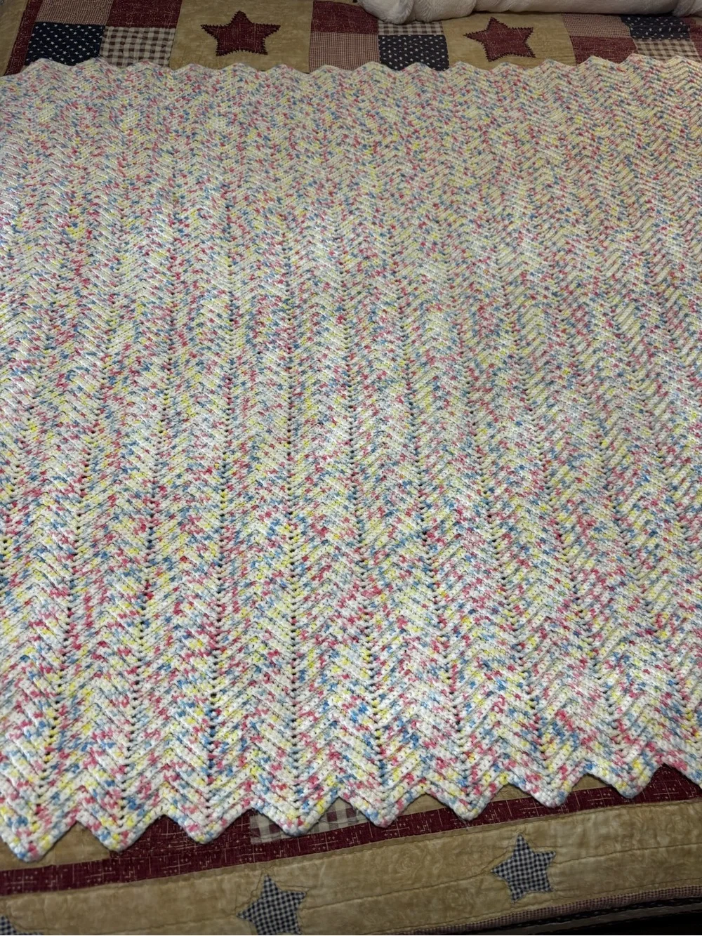 Pastel Confetti Baby Blanket/Throw - White Multicolor